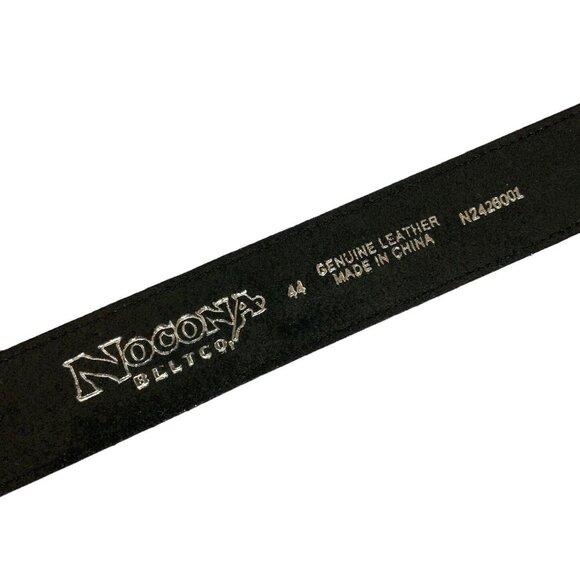 Nocona Men Nocona Mens Belt Size 44 Black Leather Braided Inset Western Cowboy Rodeo